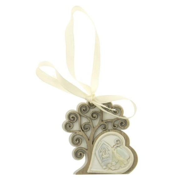 Bomboniera Decorazione Icona albero della vita Cresima in legno 6 cm art 04A115