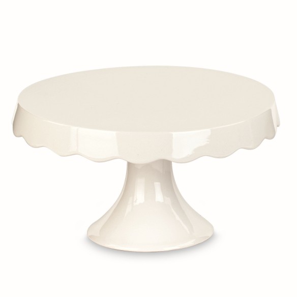 Bomboniera decorazione Alzata tonda in porcellana Bianca D 24,5 x h 14 cm wedding Matrimonio art 29111