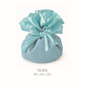 Bomboniera decorazione Sacchetto porta confetti celeste eco pelle 8 x 6 x h 12 cm confezione 12 pz art 56304