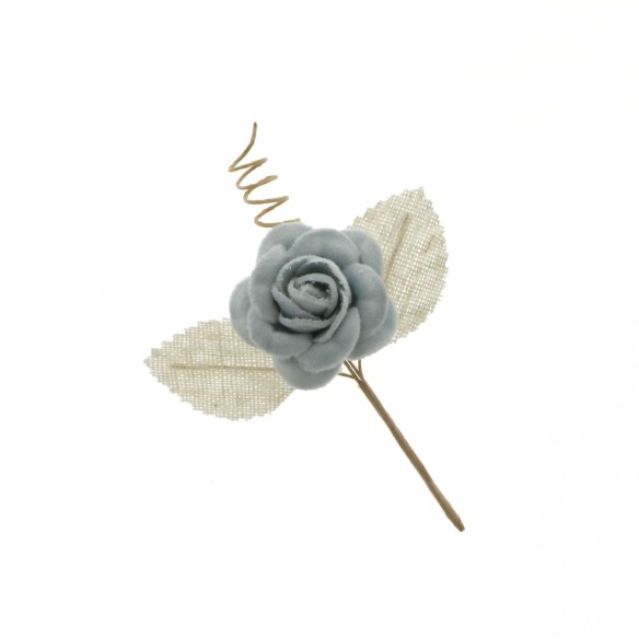 Fiore Tipo Rosa celeste per decorazione Bomboniera cm 9 set 12 pz rt B0653CELESTE