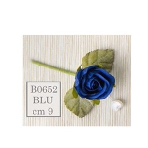 Fiore Tipo Rosa BLU per decorazione Bomboniera cm 9 set 12 pz art B0652BLU