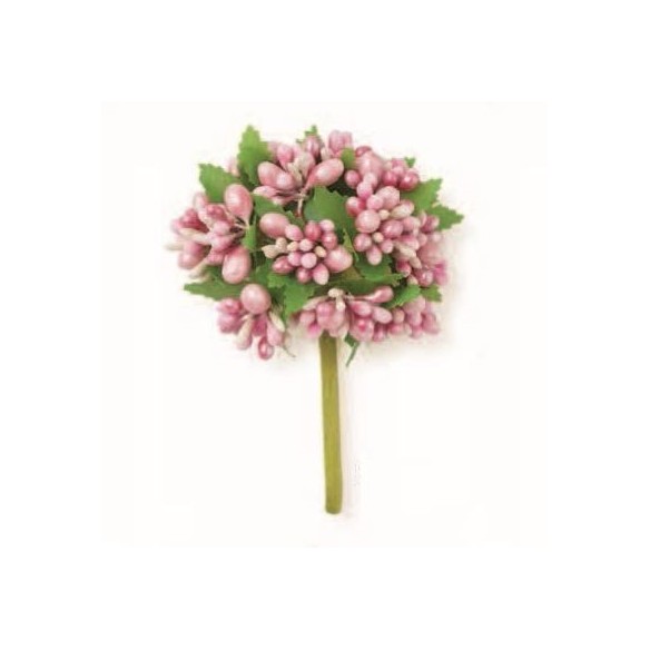 Decorazione bomboniera Bacca in resina Rosa - Fuxia D 2,5 cm battesimo Nascita set 144 pz art 55279