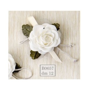 Fiore Tipo Rosa BIANCO per decorazione Bomboniera cm 12 set 6 pz art B0657
