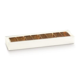 Scatola porta Cioccolatini artigianali per Pasticceria Colore Seta Bianca mis. 24 x 5 x h 3 cm Confezione 50 pz Art 12994