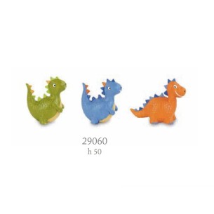 Bomboniera DINOSAURO in Poli resina vari colori nascita Compleanno Battesimo h 5 cm set 3 pz art 29060