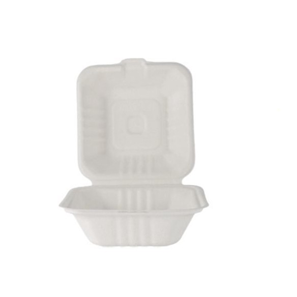 Vaschetta fondo per Hamburger BIODEGRADABILE carta Bio compostabile bianco festa Party 15 x 15 cm 500 Ml conf 50 pz Art 25454