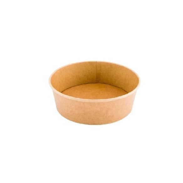 Vaschetta fondo per INSALTE BIODEGRADABILE carta Bio compostabile KRAFT AVANA Bowl Poke 18,5X15,9X H 6,5 cm 1300 Ml conf 50 pz A