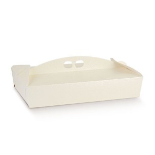 Scatola porta dolci per Pasticceria Colore Pelle Bianca modello misura 24 x 16 x h 6 cm confezione da 100 pz art 15235