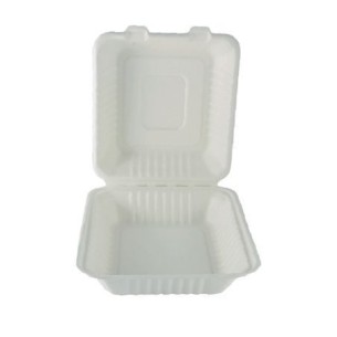 Vaschetta fondo box quadrato per Hamburger BIODEGRADABILE carta Bio compostabile bianco 20,6x20,6xh8,5 cm 1200 Ml conf 50 pz Art