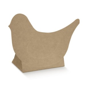 Scatola uccellino Avana porta confetti bomboniera 6 x 3,5 x h 9 cm 20 pz art 35882