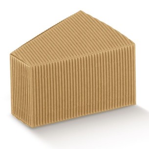 Scatola bomboniera Fetta Torta ONDA AVANA  9 x 7,3 x 5 Cm - Conf  10 pz art 35001