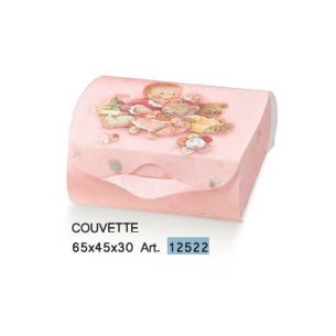 Bomboniera Scatola Confetti COUVETTE colore Rosa inserto bebè Battesimo Nascita Set 10 pz art 12522