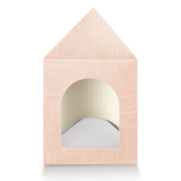 Scatola bomboniera tipo TEATRO seta ROSA 7 x 7 x h 8,5 cm Set 20 pz art 12841