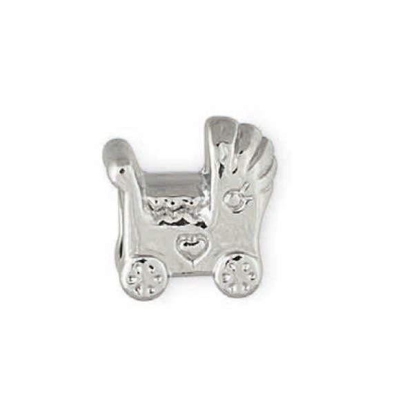 Carrozzina charm metallo bomboniera o decorazione 10 mm set 12 pz art 57794