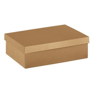 Scatola bomboniera Fondo e Coperchio onda Avana 30 x 30 x h 6 cm Confezione  20 pz art 35163