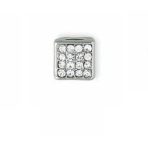 Charm quadrato brillantini decorazione bomboniera mis 8 mm set 12 pz art 57802