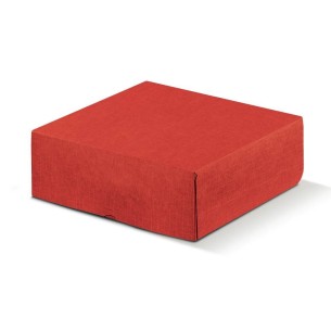 Scatola astuccio tipo MARMOTTA  seta ROSSO misura 40 x 40 x h 19,5 cm confezione 20 pz art 13714