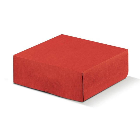 Scatola astuccio tipo MARMOTTA  seta ROSSO misura 40 x 40 x h 19,5 cm confezione 20 pz art 13714