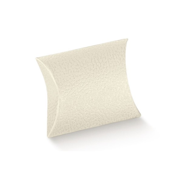 Scatola bomboniera tipo busta PELLE BIANCA 7 x 7 x h 2,5 cm confezione 20 pz art 14415