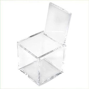 Bomboniera Scatola cubo plexiglass porta confetti trasparente  5x5 confezione 12 pz Art SC177
