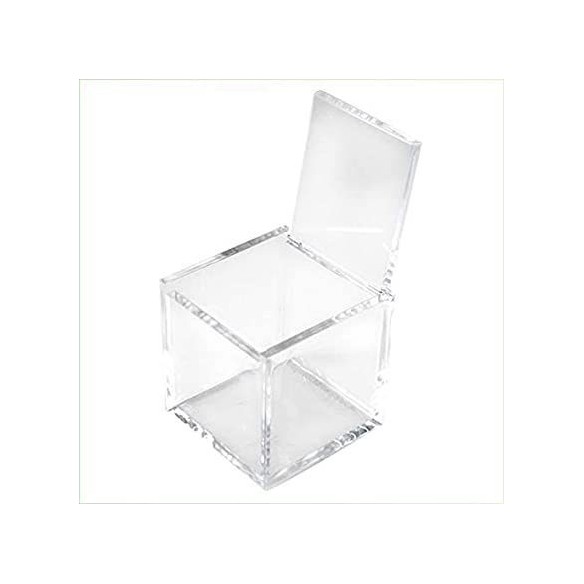 Bomboniera Scatola cubo plexiglass porta confetti trasparente  5x5 confezione 12 pz Art SC177