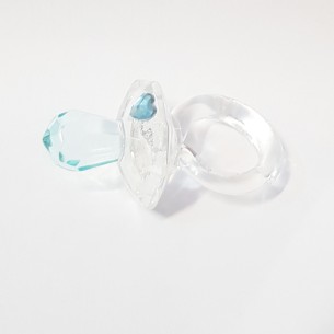 Bomboniera decorazione Ciuccio Celeste finto cristallo 5 cm Battesimo Nascita art 55918