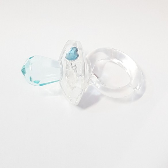 Bomboniera decorazione Ciuccio Celeste finto cristallo 5 cm Battesimo Nascita art 55918