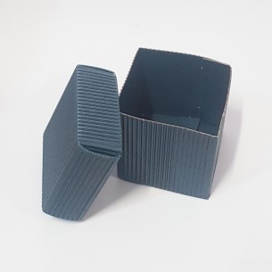 Bomboniera Scatola confetti BLU cubo Fondo e coperchio tipo ONDA 5 x 5 x h 5 cm set 20 pz art 11672