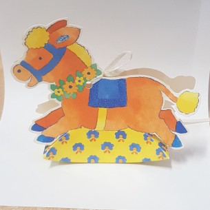 Scatola Confetti Cavallo asinello colorato 10x35x3,5 cm Set 10 pz art 50003