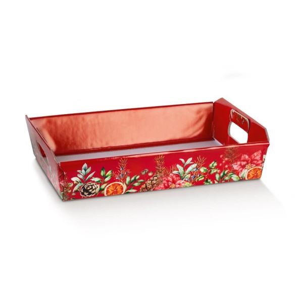 Cesto in cartone ROSSO porta Bomboniere cesto Natalizio cesto regalo misura 35x26xh 7 cm confezione 30 pz art  39090