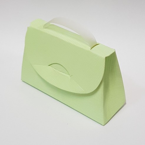 Scatola tipo Borsetta Colore SETA VERDE 8,5 x 3 x h 5,5 cm confezione 10 pz art 13373