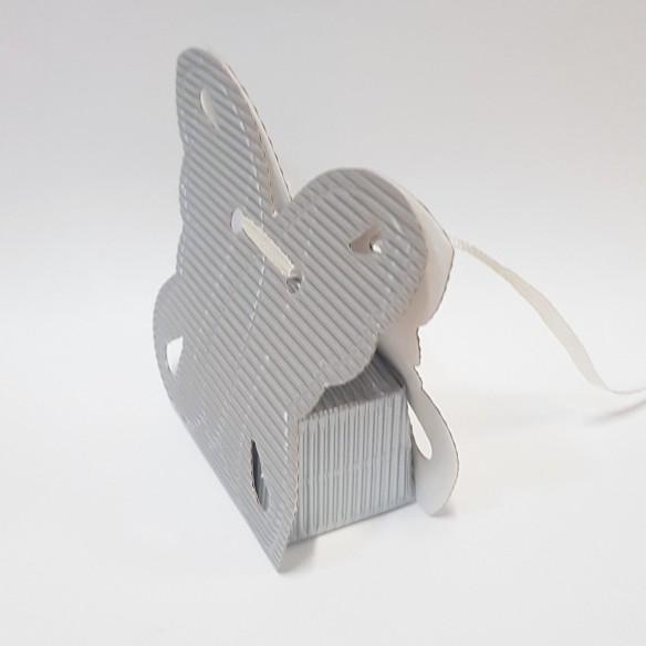 Bomboniera Scatola Confetti sagoma Farfalla onda ARGENTO 6 x 4 x h 3,5 Set 10 pz art 11704