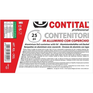 Contenitori Vaschetta in Alluminio CONTITAL con coperchio 6 Porzioni monouso Linea Professionale confezione 25 pezzi Art R2L 2