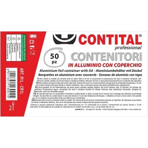Contenitori Vaschetta in Alluminio CONTITAL con coperchio 2 Porzioni monouso Linea Professionale confezione 50 pezzi Art R1L 2
