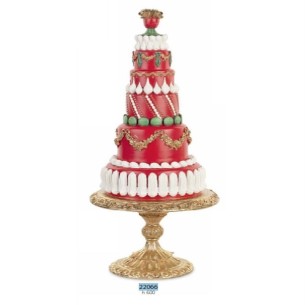 Torta Natalizia stile BAROCCO in Poli Resina Decorazione Wedding Natale H 60 cm art 22066