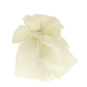 Bomboniera Sacchetto confetti in tessuto Color Crema con Fiocco 10 cm  Matrimonio Wedding confezione 12 pz art C2356