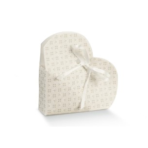 Scatola Confetti Matrimonio a forma di Cuore Bloom Tortora 5 x 2,5 cm confezione 10 pz art 17545