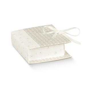 Scatola Confetti modello Bloom Tortora 7 x 6 x h 2,5 cm Confezione 20 pz art 17538