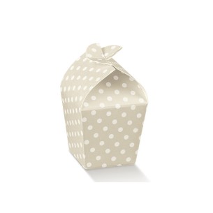 Scatola confetti bomboniera Cup Atelier tortora pois 3,3 x 3,3 x h 6,5 cm Confezione 10 pz art 16689