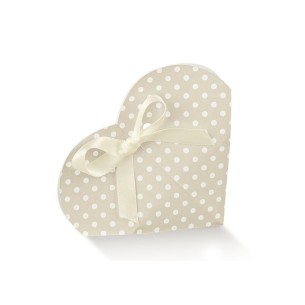 Scatola Bomboniera Cuore Atelier Tortora  5 x 2,5 cm Confezione 10 pz - art. 16688