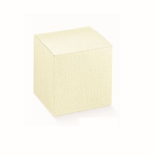 Scatola bomboniera tipo Pieghevole ardesia avorio 8 x 8 x h 11 cm set 20 pz art 56455