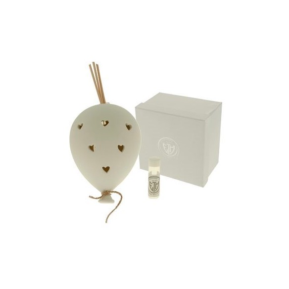 Bomboniera profumatore a palloncino con led in porcellana da appendere  13 cm con Scatola pz art 02A114