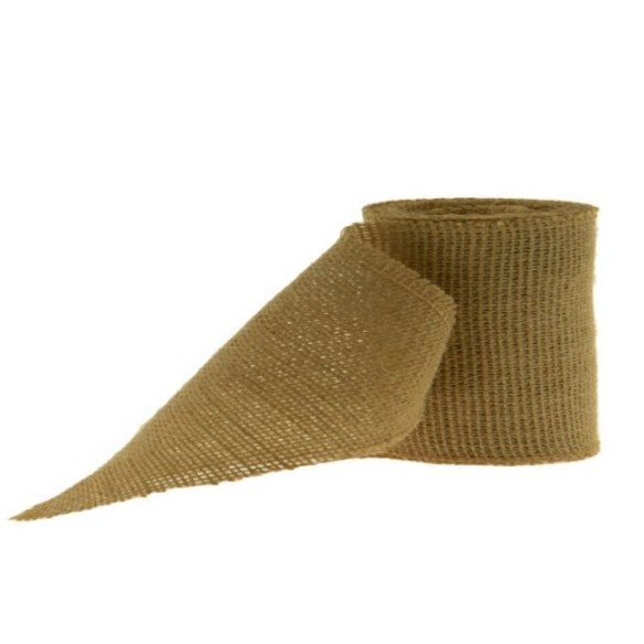 Nastro rotolo in Juta grana grezza taglio vivo marrone decorazione  larghezza 5 cm x 3 mt - art DN015