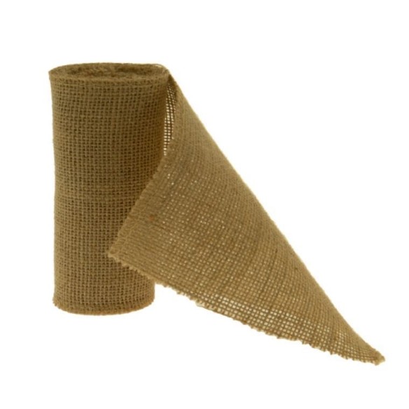 Nastro rotolo in Juta grana grezza taglio vivo marrone decorazione  larghezza 10 cm x 3 mt - art DN016