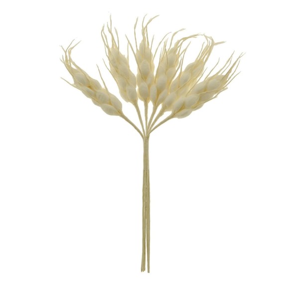 Fiore Spiga finta BIANCA per decorazione bomboniera h 6 cm Confezione 72 pz art B0720