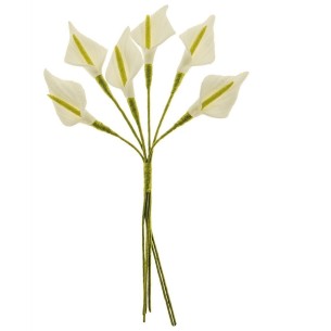 Fiore CALLA Finta Bianca idea per decorazione bomboniera h 3 cm set 144 pz art B0724