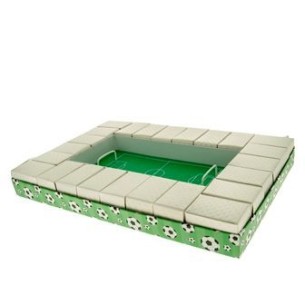 Bomboniera Torta campo da calcio stadio rettangolare 24 x 37 cm con 24 fette per confetti art SC646