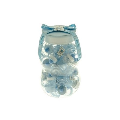 Maxi contenitore PON PON in pvc Porta Confetti Celeste idea Nascita Battesimo 30 pezzi + 1 h 30 cm Art SC602