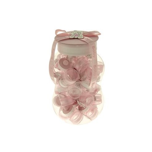 Maxi contenitore PON PON in pvc Porta Confetti Rosa idea Nascita Battesimo 30 pezzi + 1 h 30 cm Art SC603