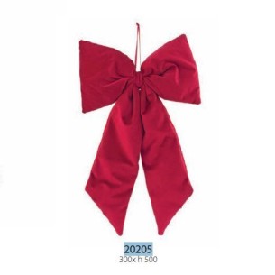Decorazione Fiocco in velluto ROSSO da appendere  30 x h 50 cm Confezione 8 pz art 20205